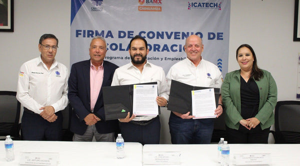 Firman Cáritas de Chihuahua e ICATECH convenio para ofrecer capacitaciones a la ciudadanía